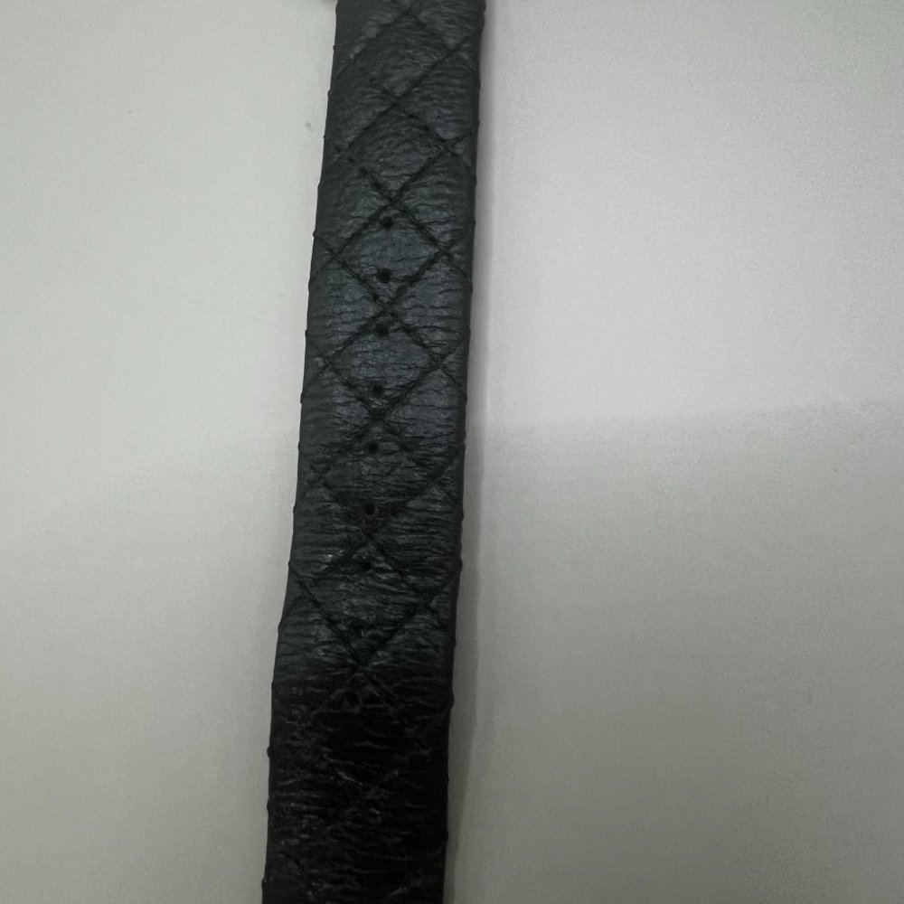 Judith Ripka Genuine Leather Black Quilted Band. - Picture 6 of 8